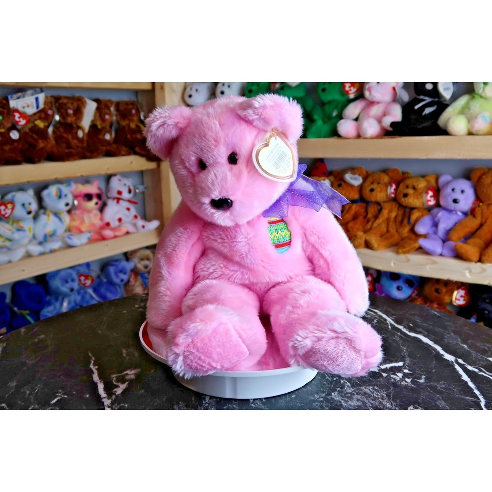 Ty Beanie Buddy - Eggs the Pink Bear | MWMT | Vintage | Rare